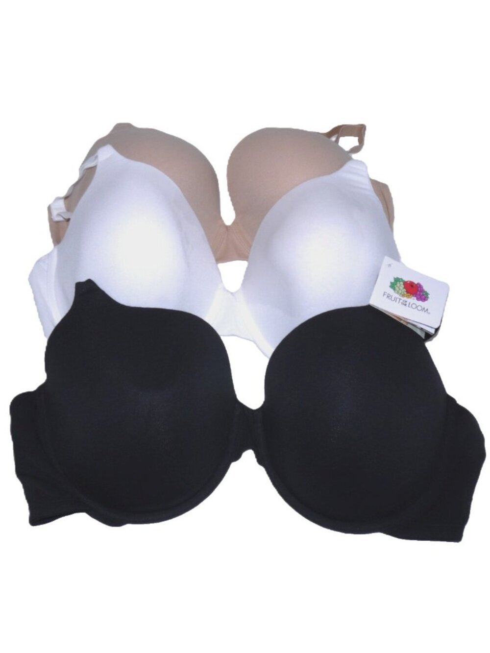 Fruit of the Loom 42D BeyondSoft cotton blend T Shirt Bra 3 pack #FT797PK, New